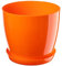 KADAX Élégant Pot de Fleurs, Pot à Plantes avec Soucoupe, Pot de Fleurs Rond, Pot de Fleurs en Plastique, Cache-Pot pour Fleurs, Pot de Fleurs Interieur Ø 18 cm Orange