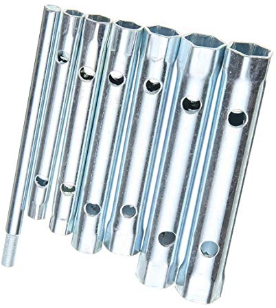 7 Pièces Jeu de Clés à Douille Tubulaire, Kit pour plombier, Tube Clé à Bougie doubles métriques