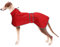 MOREZI Windhund-Wintermantel, Whippet-Mantel mit gepolstertem Fleece-Futter, Wasserabweisende Hundejacke mit verstellbaren Bändern und reflektierenden Elementen-Rot-XXL