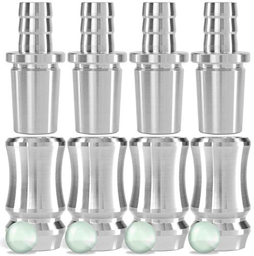 DILAW® Shisha TRIPHAN V2A Edelstahl Schlauchadapter 18/8 Schliff Set 2-teilig Universal Hookah Wasserpfeife zubehör, Menge:4er Pack, Farbe:Silber Edelstahl