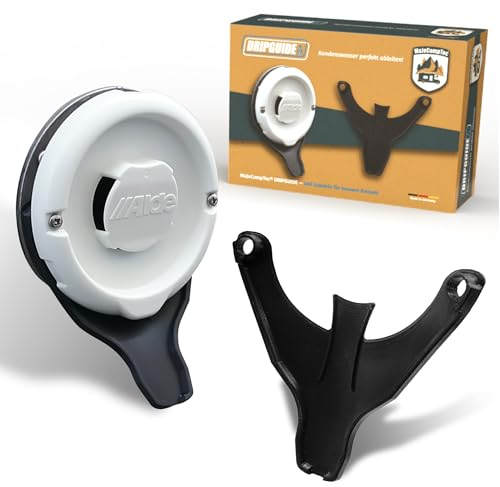 MaJoCompTec DRIPGUIDE Évacuation de l'eau de condensation | Plaque de vidange pour couvercle de cheminée | Accessoire pour cheminée d'échappement de chauffage sur camping-car, caravane