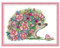 Leczany Stempel-Kreuzstich-Stickset zum Selbermachen, komplettes Sortiment an vorgedruckten Starter-Sets für Anfänger - Wunderschöner Igel 38 x 27 cm