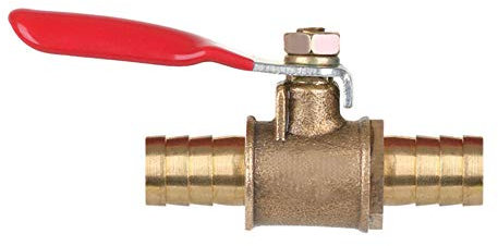 ExcInter 10mm Hose Barb Inline Water/Air Gas Fuel Line Shut-Off Brass Ball Valve 180 Degree Operation Handle
