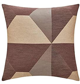 Como Deko-Kissen in Braun-Beige, geometrisches Muster, kuscheliger Kissen-Bezug inkl. weicher Füllung für Sofa, Sesse oder Bett, hohe Qualität, 45x45cm, quadratisch, 100% Polyesterfüllung