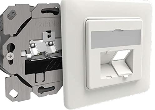 CobiNet RJ45-TL®-Doppelbuchse, 500 MHz, Kat. 6A inklusive Rahmen und Platte Zentralplatte