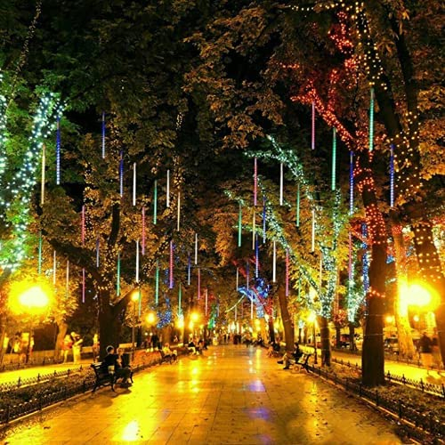 LEEMASING 192 LED Solar Meteorschauer Regen Baum Lichterkette Garten Party Outdoor Hochzeit Weihnachten Xmas Dekoration