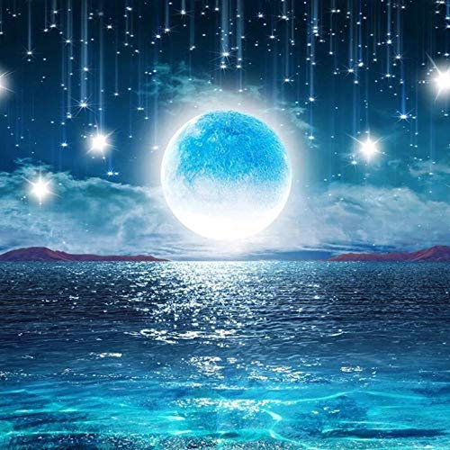 3D Tapete Mond Und Sterne Auf Dem Meer Vlies Tapeten Wandtapete Fototapeten Moderne Wanddeko Design Wand Dekoration Wohnzimmer Schlafzimmer 350x256cm
