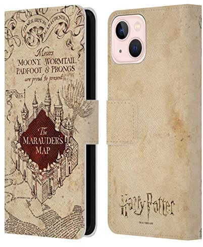 Head Case Designs Officially Licensed Harry Potter The Marauder's Map Prisoner Of Azkaban II Leather Book Wallet Case Cover Compatible With Apple iPhone 13