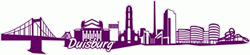 Skyline4u Duisburg Skyline Aufkleber Sticker Autoaufkleber City Gedruckt in 7 Größen (30x6,4cm violett lila)