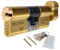 Brass, 50/50 (100mm) greenteQ Orion TS007 3-Star Anti-Snap Thumbturn Euro Cylinder Twist Lock Door Barrel
