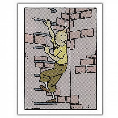 Tintinimaginatio Carte postale double Moulinsart Tintin, descendant les échelons (12,5x17,5cm)
