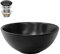 ML-Design Waschbecken aus Keramik in Schwarz matt Ø 280 x 150 mm mit Ablaufgarnitur, Runde Aufsatzwaschbecken, Moderne Waschtisch, Waschschale Waschplatz Handwaschbecken, für Badezimmer/Gäste-WC