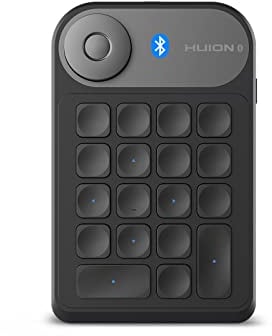 HUION Mini Keydial K20 Teclado Numérico Inalámbrico Bluetooth 5.0, con Controlador de Dial + 18 Teclas Personalizadas, Teclado Portátil para Tableta Grafica, PC, Computadora Portátil