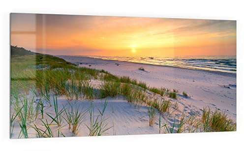 DEQORI Küchenrückwand Glas | Motiv Sonne sinkt über Ostsee | 100x50 cm | Bad- oder Herd-Rückwand | Herdblende Spritzschutz für Küche & Badezimmer | Moderne Deko für Fliesenspiegel