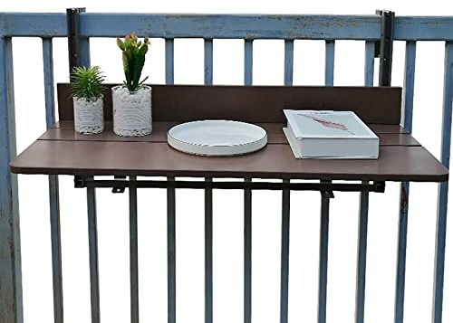 wandklapptisch klapptisch Wand wandtisch klappbar, An der Wand montierter Balkon-Klapptisch mit Geländer, Verstellbarer Schreibtisch-Balkon-Hängetisch für den Außenbereich, Balkon-Bar-Seiten