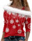 LUNULE Italienische Mode Damen Damen Mit Kapuze Pullover Damen Wintermantel Wolldecke Mit Ärmel Erwachsene Weihnachten 3D Druck Plüsch Schulterfrei Langarm Pulli Shirt Mit Schulterriemen Xmas T Shirt