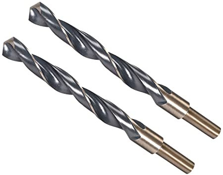 CoCud Torsion Foret Mèches, 14mm Coupe Bord, Titane & Nitrure Revêtement Haute Vitesse Acier 4341 Rond Tige - (Applications: pour Inox Acier Perçage Machine), 2-Pièces