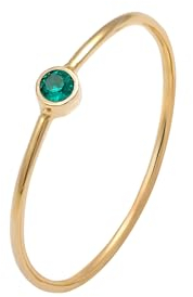 Elli Ring Damen Solitär Stapel Filigran mit Kristallen Grün in 925 Sterling Silber Vergoldet