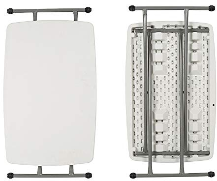 HUOLE Kompakter und faltbarer Tisch, Buffettisch aus Kunststoff, klappbar, verstellbar, Campingtisch, Partytisch, Klapptisch, Garten, für Garten, Terrasse und Balkon, 76 x 50 x 74 cm