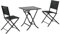 METRO Professional Set de Terrasse Santorini, 3 Pièces, Textilène/Acier/Verre, 1x Table et 2X Chaises, Pliantes, Noir