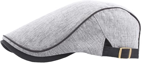 NLAND Schiebermütze Herren Baskenmützen Atmungsaktive Schirmmütze Vintage Flatcap Gatsby Ivy Irish Hat (Grau)