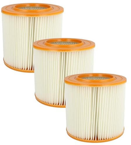 vhbw 3x Faltenfilter kompatibel mit Allaway A40 | A50, A Serie (nach BJ 1991), A30, AW1700, A60 Staubsauger - Patronenfilter Orange Weiß