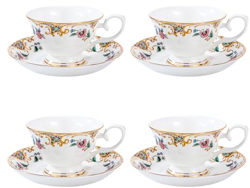 Jingdekiln Tazas de porcelana antigua, vajilla de porcelana de hueso blanco, Taza de té inglesa de porcelana Dunn 220ml