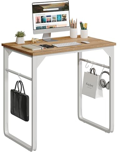 YITAHOME Schreibtisch, Kleiner Computertisch Computertisch Bürotisch 80 x 50x 75 cm Home Office Schreibtisch, PC Tisch mit Haken, Kleiner Bürotisch Officetisch für Home Office