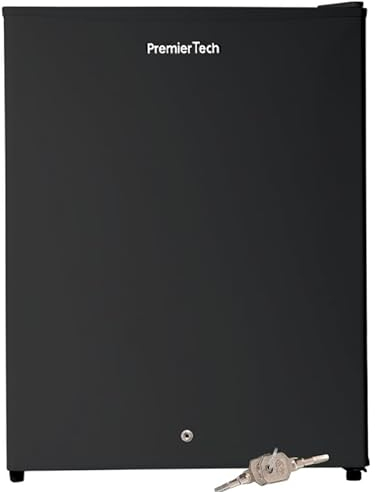 PremierTech PT-F60BK Mini Frigo 58 Litri Nero con Chiave Classe Energetica E Compatto Libera Installazione Termostato Regolabil Ideale per Casa Ufficio Hotel Pratico Silenzioso per Ambienti Ristretti