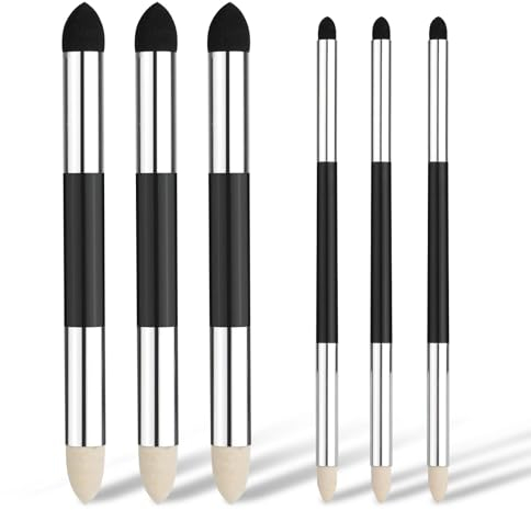 6pcs Artist Blending Sponge Pen, Pastel Tool 2 Sizes Double-Headed Blending Stumps for Drawing Detail Blending Sponge Pencil Sketch Pen Brush Rubbing Sponge for School Students Beginners Artists