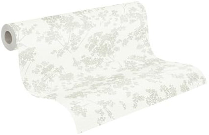 A.S. Création 395482 Papier peint intissé de qualité supérieure pour différents espaces de vie Blanc/vert/gris 10,05 m x 0,53 m Fabriqué en Allemagne