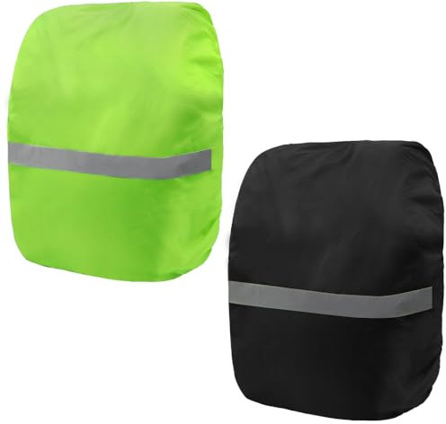 YDHfdc 2 Piezas Funda Impermeable Mochila 18-30L Funda Mochila Impermeable con Tiras Reflectantes Cubierta de Bolsa para Mochila para Senderismo, Camping, Ciclismo