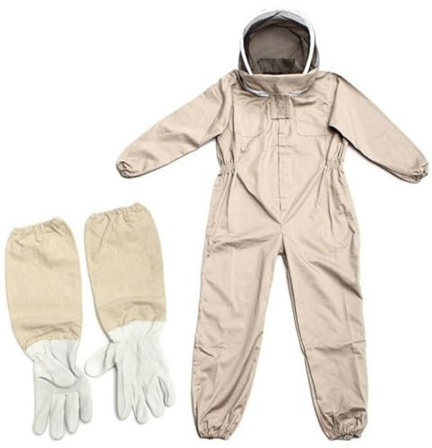 Bienenanzug - Imkeranzug Stichfest Mit Handschuhe Für Damen Und Herren | Imker Kostüm Erwachsene Aus Halbe Baumwolle | Imker Schutzanzug | Ganzkörper Imkerkleidung Imkerausrüstung