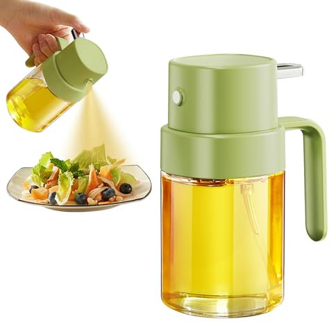 YARRAMATE Pulverizador de aceite para cocinar, botella de spray de aceite de 200 ML para la cocina, rociador de aceite de oliva de grado alimenticio, atomizador portátil para BBQ (Verde)