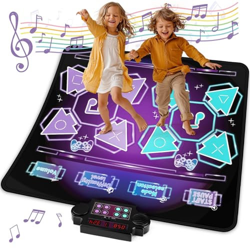 Amy & Benton AmyBenton Single/Double Dance Mat, Large Dance Mat with Scoring, Dance Pad with 8 Mode, 3 Level, Suitable for Kid Age 3 Years Plus