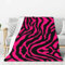 ZhanGM Flanell-Decke mit Zebra-Tiger-Leopardenmuster, Rosa, leicht, atmungsaktiv, für Sofa, Couch und Bett, ideal für Geschenke, Camping, Reisen