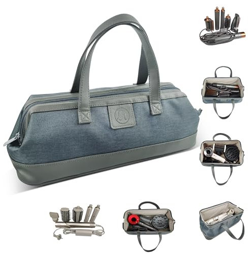 Foyer Nuage Travel Hair Dryer Bag for Dyson Supersonic, Portable Waterproof Storage Case for Dyson Airwrap, Hair tools Case for Shark Flexstyle (Grey)