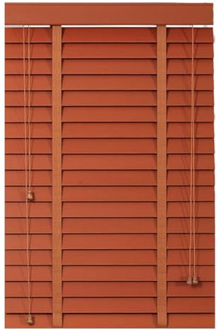 50mm Slats Wooden Venetian Blinds for Windows Horizontal Window Blinds W30-160cm H130/150/175/210/220/250cm Darkening Shades Inside/Outside Mount Curtain Blinds(40W x 130cm H)