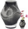 Vase en Verre Moderne – Vase Décoratif Fabriqué à la Main pour Fleurs, Tulipes et Roses – Idéal pour Salon, Chambre, Mariage ou Centre de Table – Déco Élégante pour la Maison – Noir