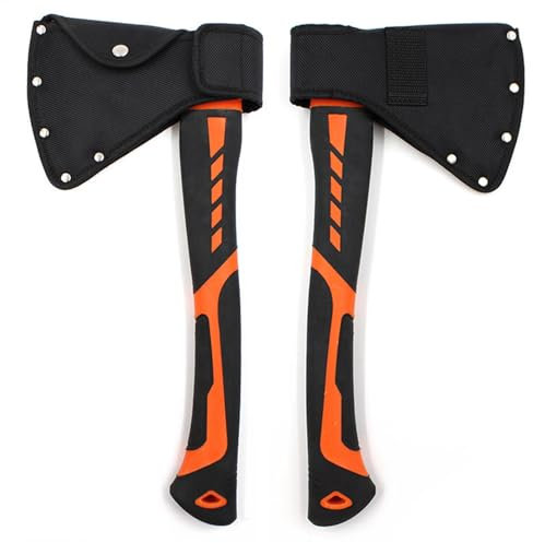 2 Pieces Leather Axe Heads Cover, Black Axe Head Sheath Holster, Axes Head Sheath Protect Cover, Double Snap Hatchet Protector, Thicken Nylon Camping With Metal Buckle