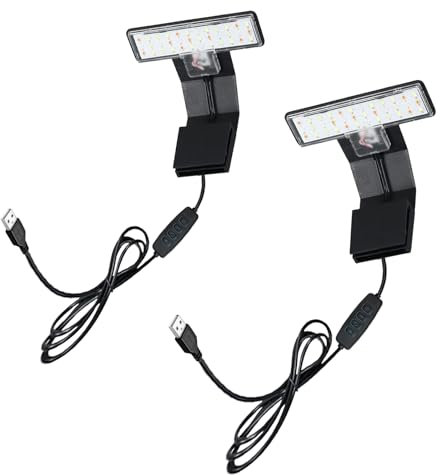 Auarium LED Beleuchtung,7W Aquarium Beleuchtung, mit On/Off Dimm-Funktion,Ultradünnes Clip-on Aquarium LampeAquarien,3 Farben Aquarium LED Beleuchtung Aquarium Licht(Weiß, Rot,grün und Blau) (2)
