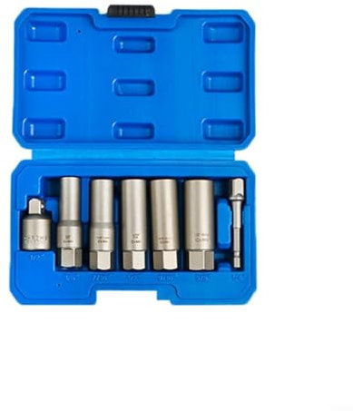 HOHOVYVY 7/11 Stücke Felgenschloss Knacker,Steckschlüssel Locking Rad Mutter Bolzen Stud Extractor Remover 3/8in Adapter(7PCS)