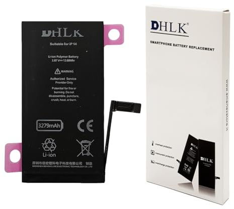 DHLK® TI Line Batterie Ersatz kompatibel mit iPhone 14 (A2649, A2881, A2884, A2883) - Kapazität 3279 mAh