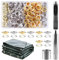 Foydream 120 Piezas Ojales Metalicos, 12 mm Kit de Remachadora Ojales con Caja de Almacenamiento, Herramienta de Ojales para Lonas, Toldos, Ropa, Cuero, Telas, Bolsos y Cortinas (Oro, Plata)