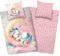Aminata kids Kinderbettwäsche 135x200 Baumwolle Mädchen Einhorn Motiv Kinder-Wende-Bettwäsche-Set rosa Mond & Sterne, Regenbogen