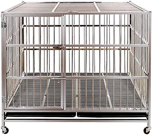 GODFSAHG Jaula para Perros Resistente, de Metal, para Mascotas pequeñas, con Bandeja extraíble, Ideal para Mascotas pequeñas y Medianas (110 x 92 x 72 cm)