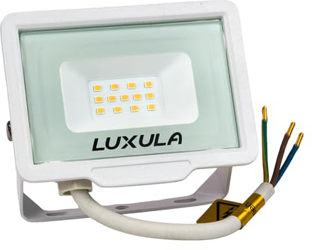LUXULA LED Strahler Außen 10W 1000lm, 3000K Warmweiß, IP65, Weiß | IP65 wasserdicht, Fluter, Scheinwerfer, LED Außenbeleuchtung für Garten, Einfahrt, Garage und Terrasse, Gehäuse Weiß