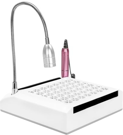 4-in-1 Nagelmaschine mit Staubabsaugung & 360° LED Beleuchtung | BQ-608 Professionelle Nagelmaschine für Zuhause mit 6 Schleifköpfen, 4300 RPM Bürstenlosem Motor | Inkl. Staubfilter für Saubere Manikü