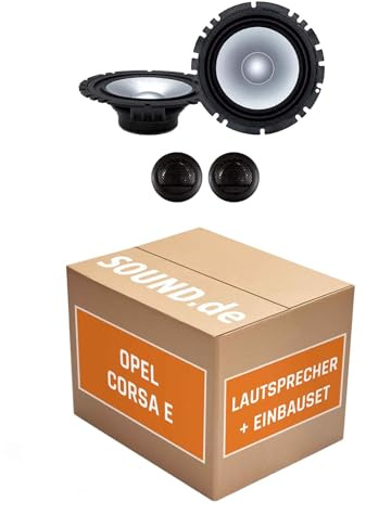 Lautsprecher Boxen Einbaupaket für Alpine SXE-1750S kompatibel mit Opel Corsa E vorne | 2X Tief-Mitteltöner 2X Hochtöner