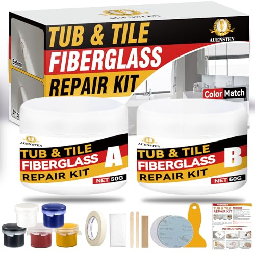 Bath Repair Kit White, Bathtub and Sink Enamel Tub Tile and Shower Tray Repair Kit, Bathtub Crack Refinishing Kit to Repair Chips (White)